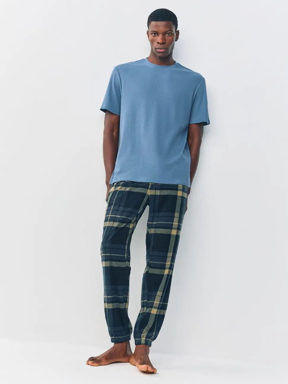 Zwarte ruit - Textured Cosy Motionflex Cuffed Pyjamas Set