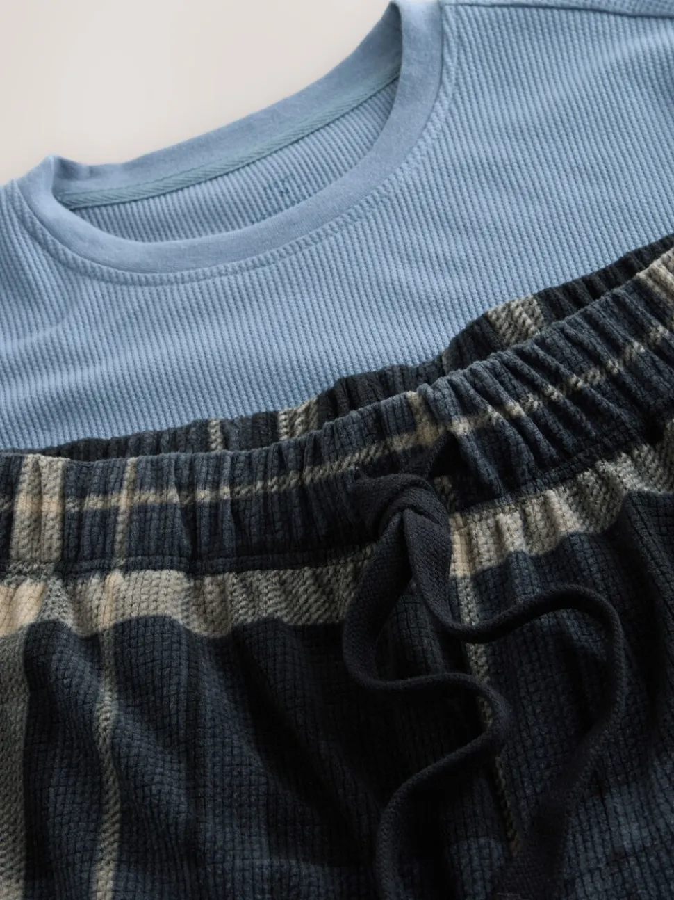 Zwarte ruit - Textured Cosy Motionflex Cuffed Pyjamas Set