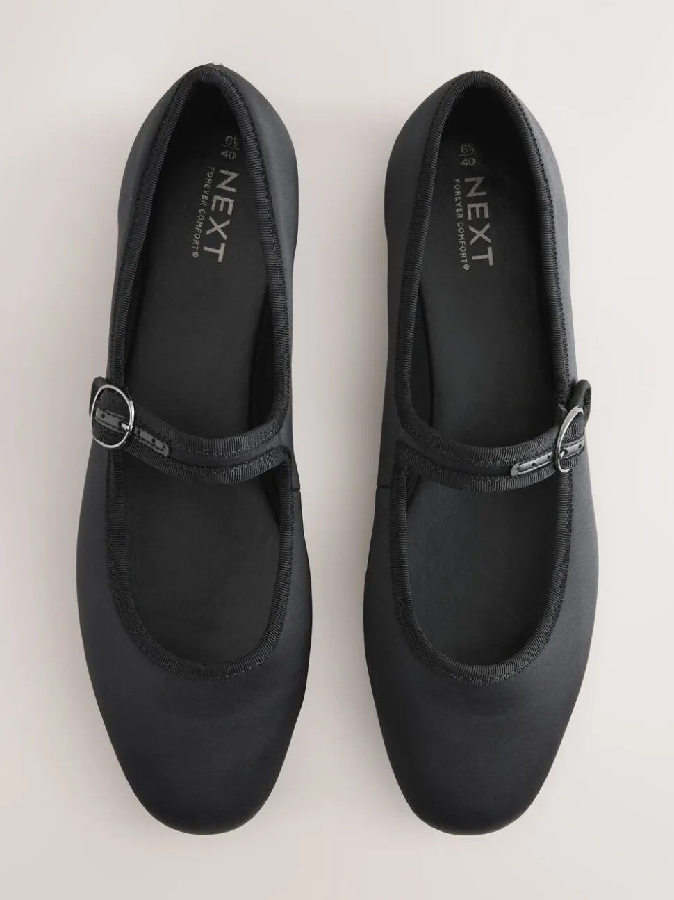 Zwarte satijn - Forever Comfort Round Toe Buckle Detail Mary Jane Shoes
