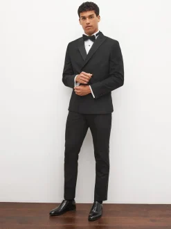 Zwarte tape met details - Slim Fit - Pantalon in smokingstijl