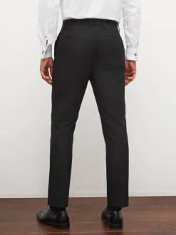 Zwarte tape met details - Slim Fit - Pantalon in smokingstijl