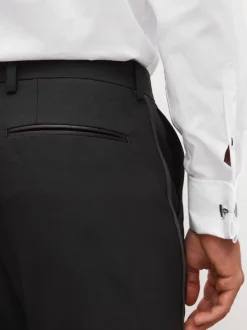 Zwarte tape met details - Slim Fit - Pantalon in smokingstijl