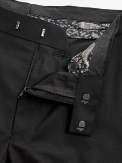 Zwarte tape met details - Slim Fit - Pantalon in smokingstijl
