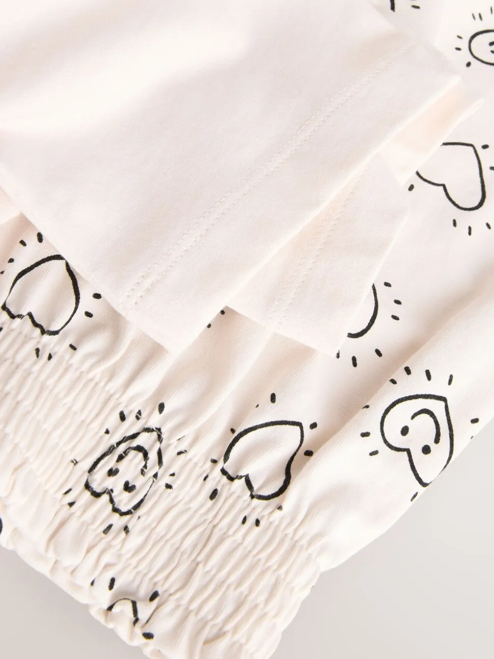 Zwart/ecru - Set van 2 pyjama's met short (3-16 jr)