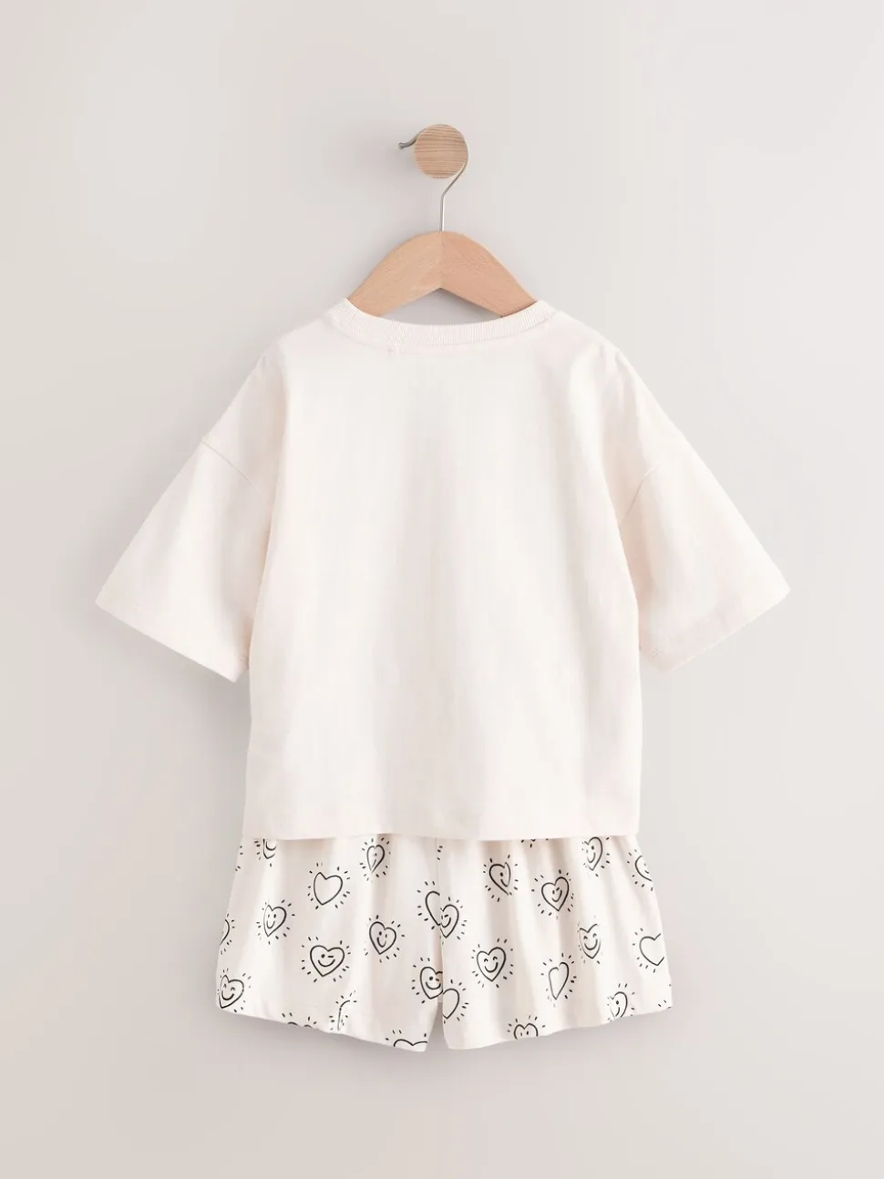 Zwart/ecru - Set van 2 pyjama's met short (3-16 jr)