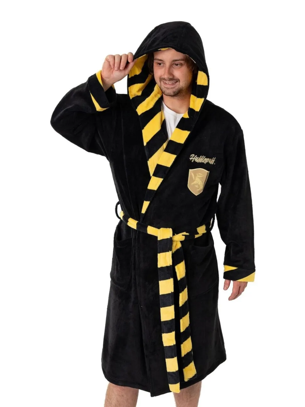 Zwart/geel Huffelpuf - Vanilla Underground Harry Potter Hooded Bathrobe Dressing Gown