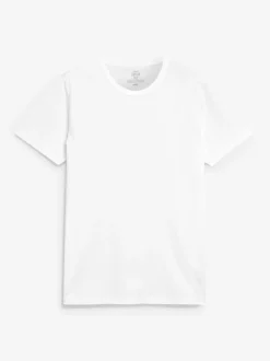 Zwart/gemêleerd grijs/wit/marineblauwe - Slim Fit - Set van 5 100% katoenen T-shirts met laagjes