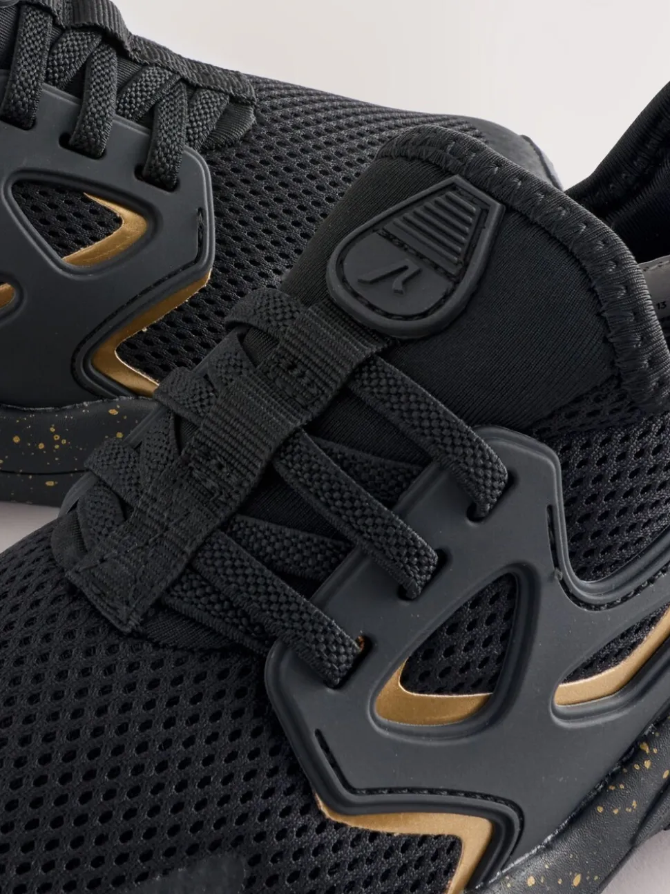 Zwart/goud - Elastische sportschoenen