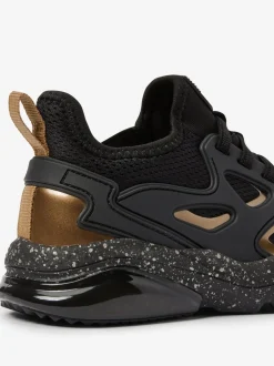 Zwart/goud - Elastische sportschoenen