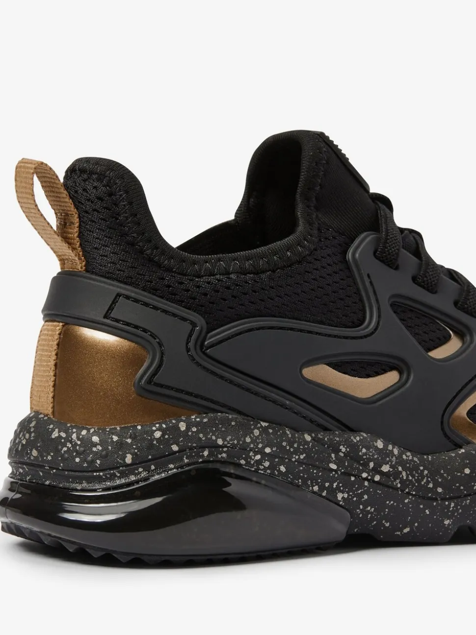 Zwart/goud - Elastische sportschoenen