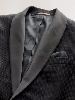 Zwart/goud - Normale Pasvorm - Fluwelen blazer met patroon