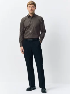 Zwart/goud - Smart Trimmed Long Sleeve Party Shirt