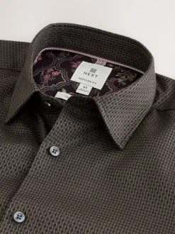 Zwart/goud - Smart Trimmed Long Sleeve Party Shirt
