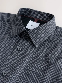 Zwart/goudkleurige schakel - Overhemd met lange mouwen en print