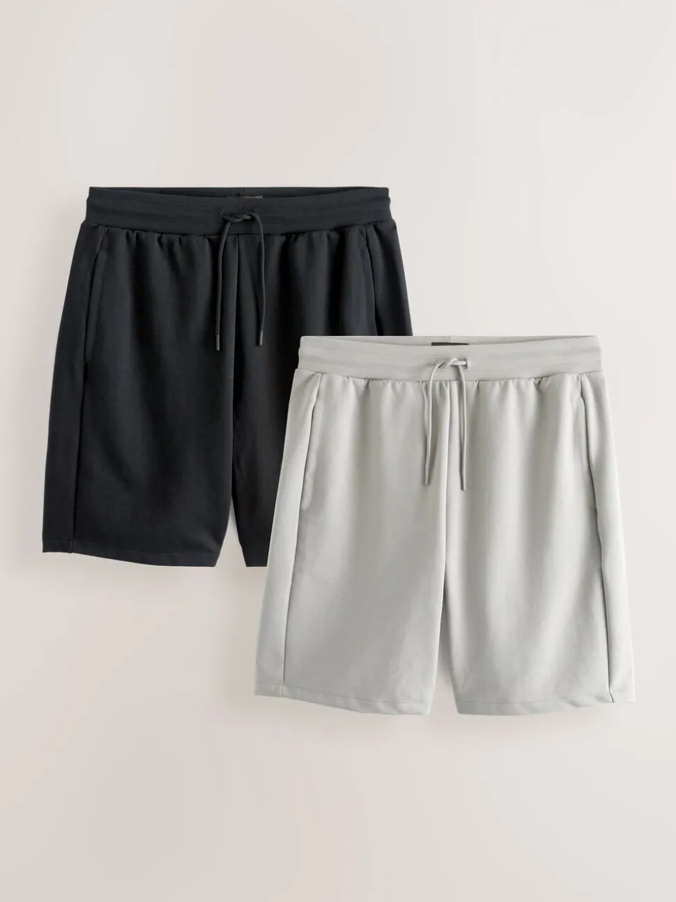 Zwart/grijs - 2 jersey shorts met ritszakje