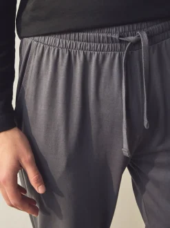 Zwart/grijs - Long Sleeve Cuffed 100% Cotton Pyjamas