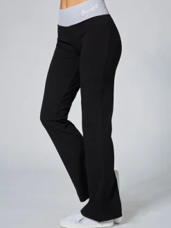 Zwart/grijs - Pineapple jersey bootcut-broek met contrasterende tailleband voor dames