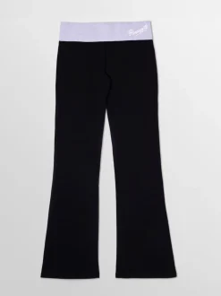 Zwart/grijs - Pineapple jersey bootcut-broek met contrasterende tailleband voor dames