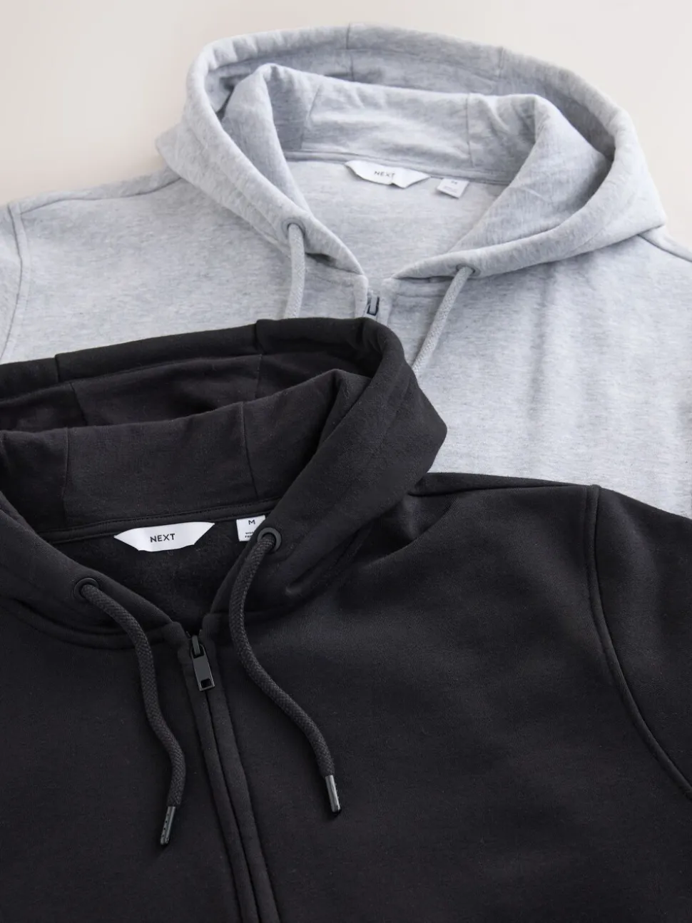 Zwart/grijs gemêleerd - Cotton Rich Heavyweight Jersey Full Zip Hoodies 2 Pack