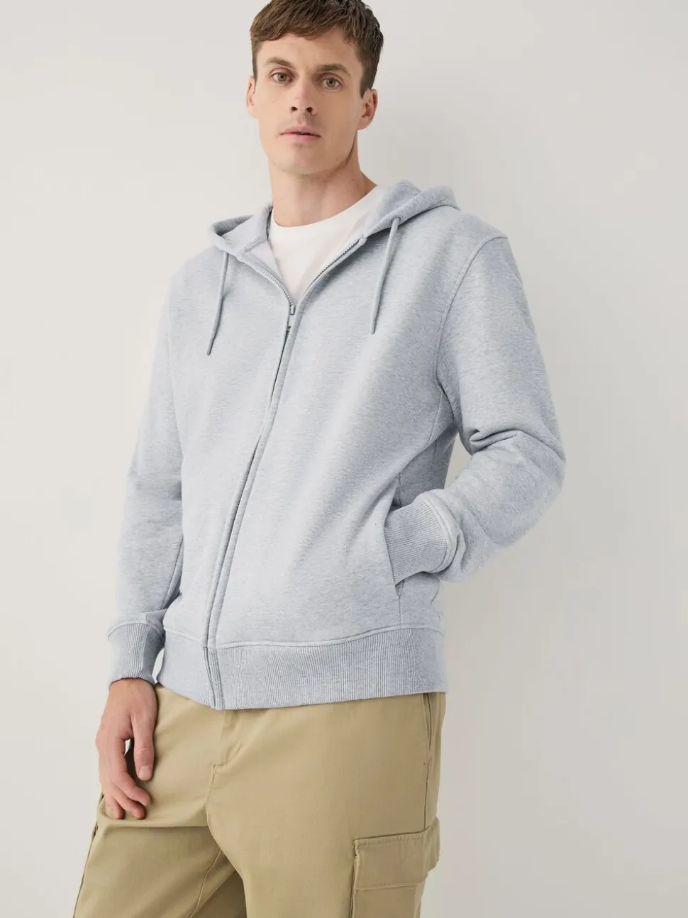 Zwart/grijs gemêleerd - Cotton Rich Heavyweight Jersey Full Zip Hoodies 2 Pack