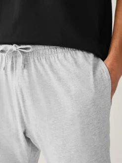 Zwart/grijs gemêleerd - Jersey pyjama met korte mouwen