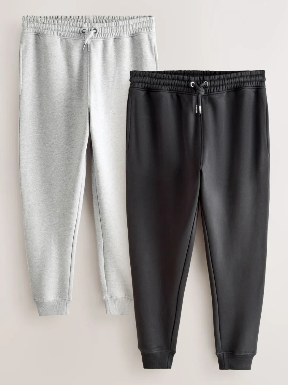 Zwart/grijs gemêleerd - Slim Fit Brushback Heavyweight 2 Pack Joggers