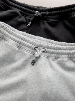 Zwart/grijs gemêleerd - Slim Fit Brushback Heavyweight 2 Pack Joggers