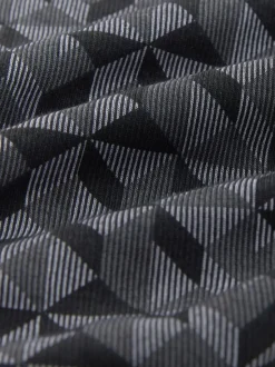 Zwart/grijs Geo - Pattern Quarter Zip Polo Shirt