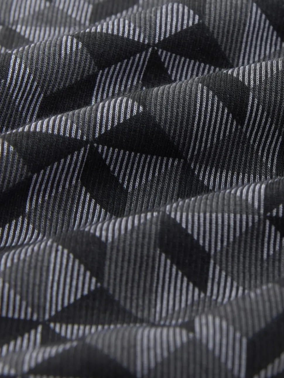 Zwart/grijs Geo - Pattern Quarter Zip Polo Shirt