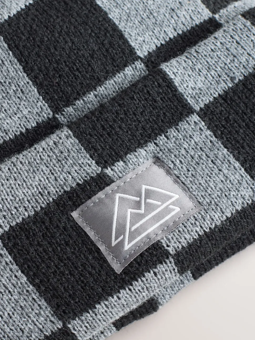 Zwart/grijs geruit - Beanie-muts (1-16jaar)