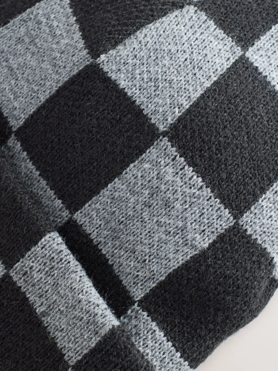 Zwart/grijs geruit - Beanie-muts (1-16jaar)