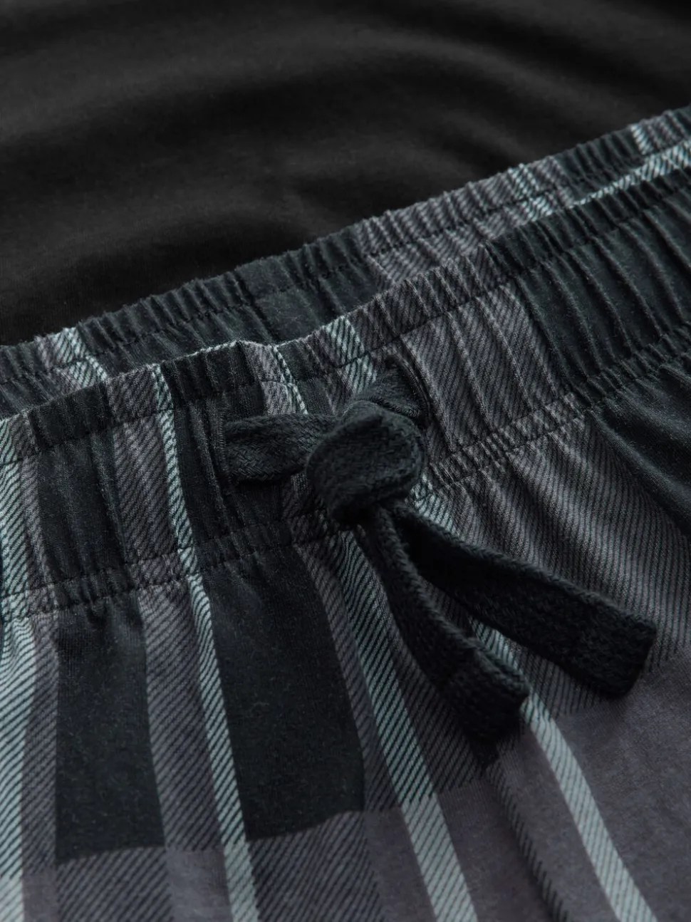 Zwart/grijs geruit - Pyjamaset met lange mouwen van 100% katoen