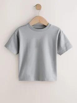 Zwart/Grijs/Bruin/kiezelkleurig/Wit - Set van 5 T-shirts met korte mouwen (3mnd-7jr)