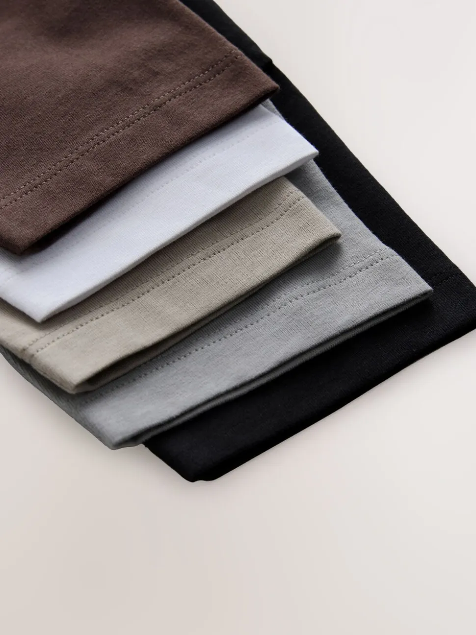 Zwart/Grijs/Bruin/kiezelkleurig/Wit - Set van 5 T-shirts met korte mouwen (3mnd-7jr)