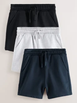 Zwart/grijs/marineblauw - Verpakking van 3 jersey shorts (3mnd -7jr)