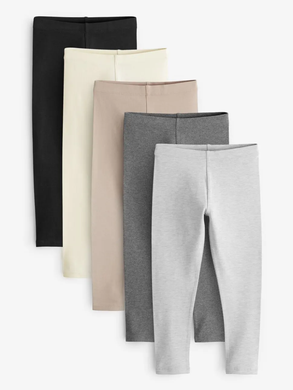 Zwart/grijs/naturel - Verpakking van 5 leggings (3-16 jr)