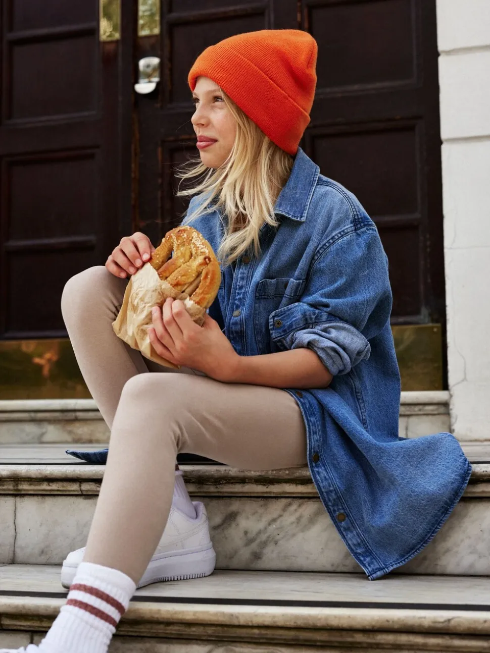 Zwart/grijs/naturel - Verpakking van 5 leggings (3-16 jr)