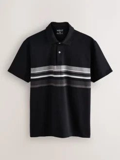 Zwart/grijs/naturel blok - Set van 3 jersey poloshirts met korte mouwen