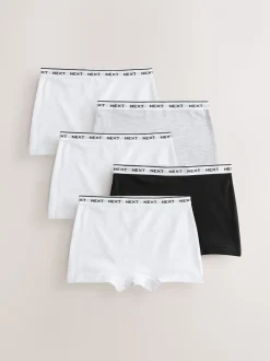 Zwart/grijs/wit - Short Briefs 5 Pack (2-16yrs)