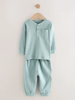 Zwart/grijze geribbelde grandad - Verpakking van 3 oversized pyjama's 3 (9mnd -12jr)