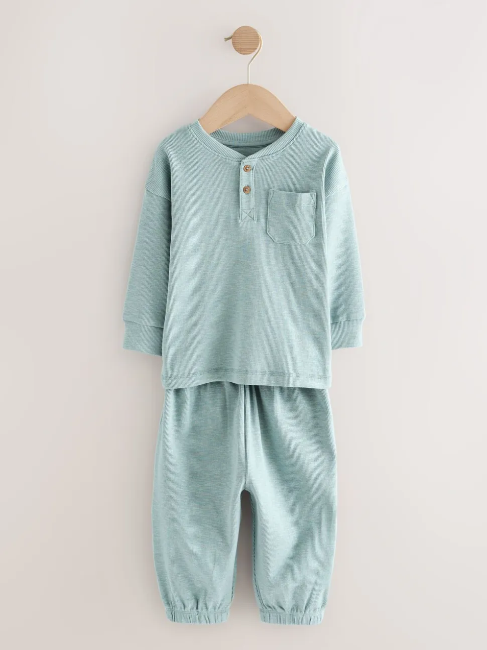 Zwart/grijze geribbelde grandad - Verpakking van 3 oversized pyjama's 3 (9mnd -12jr)