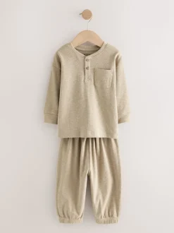 Zwart/grijze geribbelde grandad - Verpakking van 3 oversized pyjama's 3 (9mnd -12jr)