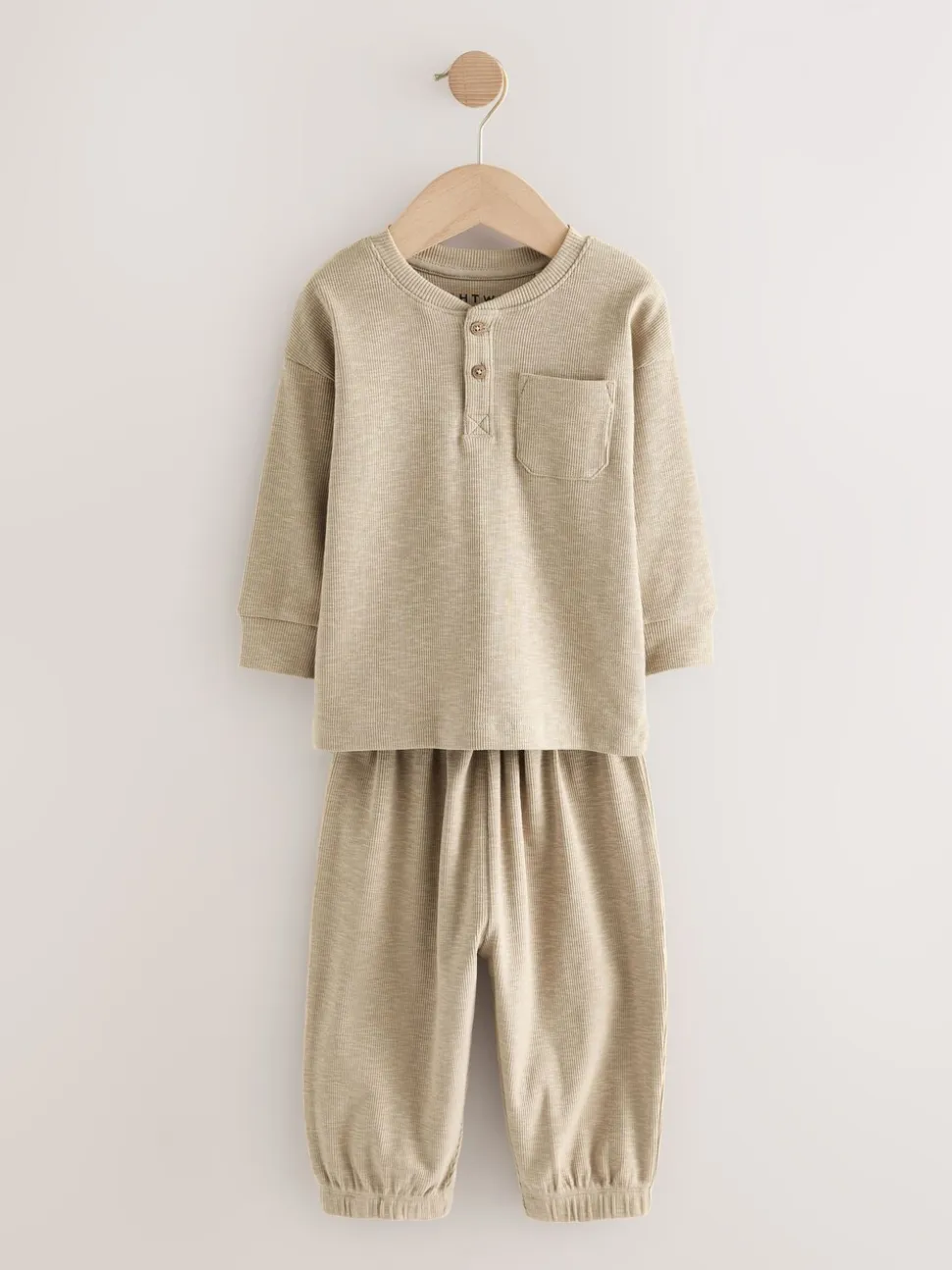 Zwart/grijze geribbelde grandad - Verpakking van 3 oversized pyjama's 3 (9mnd -12jr)