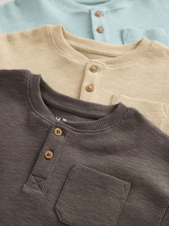 Zwart/grijze geribbelde grandad - Verpakking van 3 oversized pyjama's 3 (9mnd -12jr)