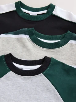 Zwart/groen - Set van 3 pyjama's met short (3-16 jr)