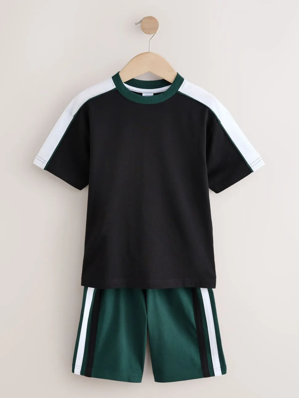 Zwart/groen - Set van 3 pyjama's met short (3-16 jr)