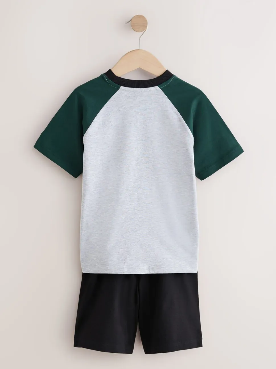 Zwart/groen - Set van 3 pyjama's met short (3-16 jr)