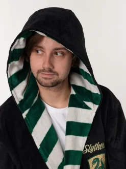 Zwart/groen Slytherin - Vanilla Underground Harry Potter Hooded Bathrobe Dressing Gown