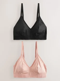 Zwart/huidskleurig - DD+ Ultimate Comfort Bralettes zonder beugel 2 verpakking