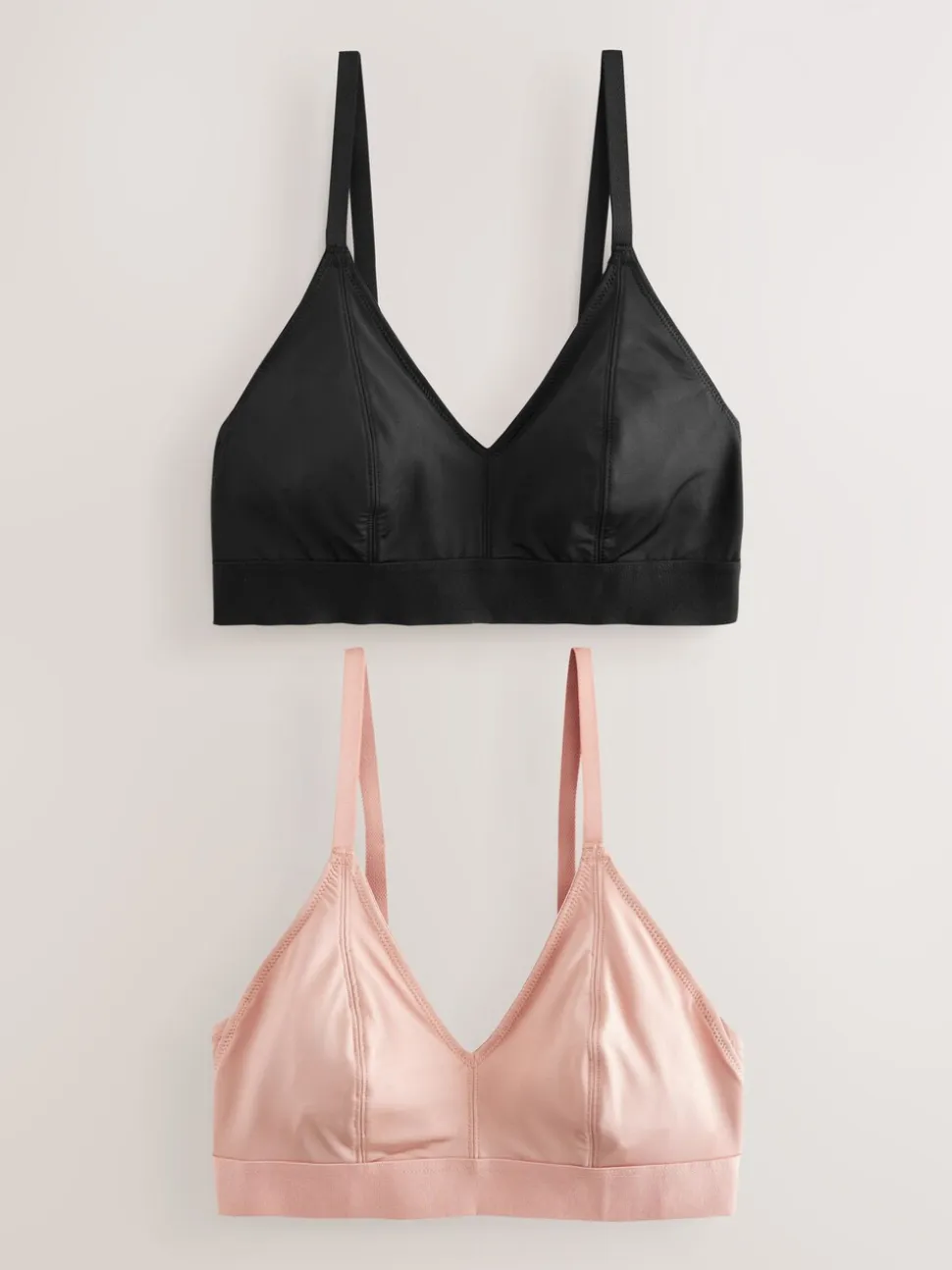 Zwart/huidskleurig - DD+ Ultimate Comfort Bralettes zonder beugel 2 verpakking